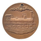 Très Rare Antique Médaille de Bronze 1897 GOTTUZZO&COSTA « Inauguration du Chemin de Fer »