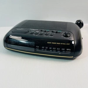 PANASONIC RC-6099 Vintage Dual Alarm Clock AM/FM Radio Black with Green Display. - Picture 1 of 5