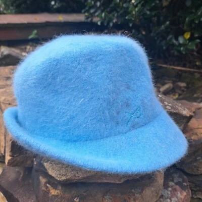 Betmar of New York Womens Hat Blue Bucket 1 SZ Olefin Angora Rabbit Vintage 1990 - Image 1 of 4
