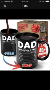 16 oz Color Changing Coffee Mug for Dad Funny Gift Father's Day Gift Cup, Black - Picture 1 of 7