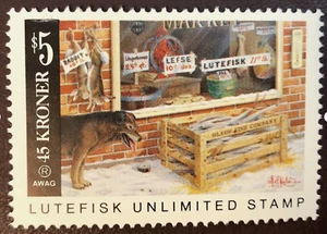 Lutefisk unbegrenzte Briefmarke 5 $ Les C. Kouba Minnesota Wildlife Artist 1987 - Bild 1 von 2