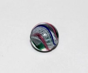Antiguo remolino de latticino alemán hecho a mano vintage verde rosa azul blanco mármol antiguo - Imagen 1 de 5