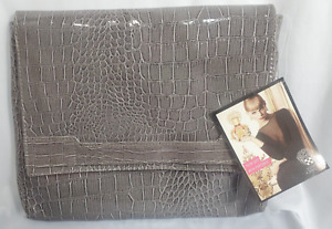 Vince Camuto Promo strapless Clutch Handbag. Gray alligator print  NWT
