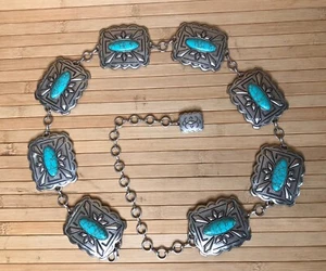 Idyllwind Miranda Lambert silver turquoise color Hit The Road Concho Belt Sz L - Picture 1 of 6