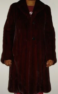 Abrigo de piel de visón Anne Dee Goldin Burgandy talla 2-4 como nuevo envío gratuito - Imagen 1 de 8