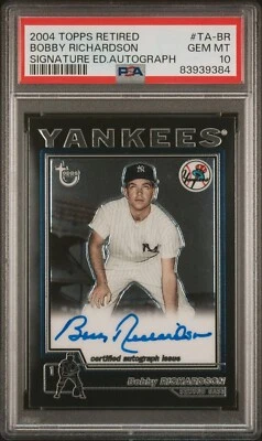 2004 Topps Retired Signature Auto Bobby Richardson PSA Slab GEM-MINT Slab 10 MLB - Image 1 of 2