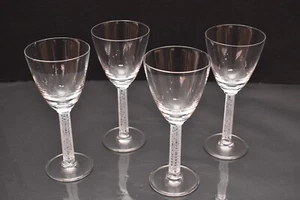 SET 4 LALIQUE Crystal Glass PHALSBOURG Bordeaux Wine Glasses Frosted ART DECO - Picture 1 of 14