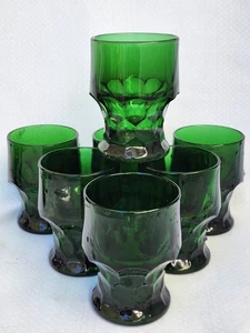 Vintage Anchor Hocking Georgian Waben Grün Gläser, 7er Set - Bild 1 von 3