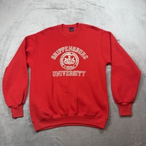 Vintage 90s Shippensburg University Crew Neck Sweatshirt Mens Large Red Fleece - Picture 1 of 7