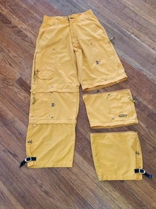 MacGear Cargo Pants / Shorts 30x30 Yellow Wide Leg Baggy Skate Rave Y2K JNCO Typ - Picture 1 of 7
