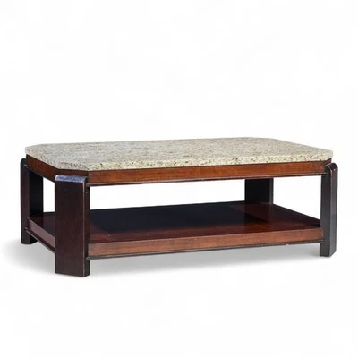 Baker Furniture Lexington Mahogany and Granite Coffee Table - Image 1 of 4