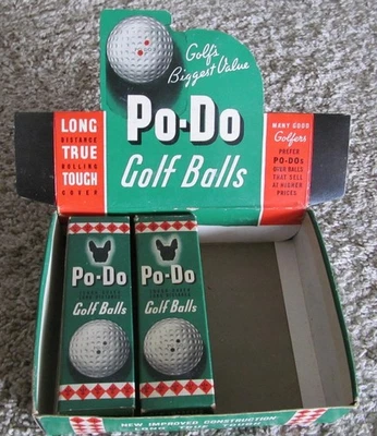 CAIXA COLORIDA DÚZIA COM 2 MANGAS DE BOLAS DE GOLFE WALGREEN PO-DO EM PAPEL DE CERA - Imagem 1 de 4
