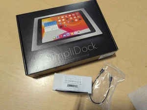 SimpliDock Wandhalterung für iPad 10. Gen 10,9" Ebenholz Holzmaserung mit Netzteil - Bild 1 von 11