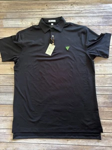 Neu mit Etikett Peter Millar Crown Herren-Polo Medium einfarbig schwarz Pima-Baumwollmischung ME0EK01S - Bild 1 von 10