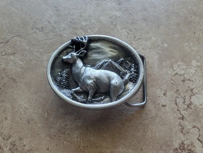 Vng '84 Bergamot Brass Works 3D Belt Buckle Deer Buck Stag Hunting Wildlife 2.25 Foto 1 de 4