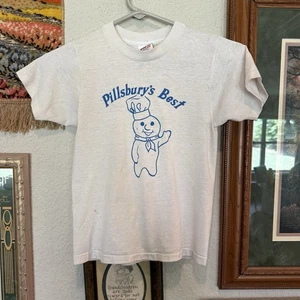 Vintage 80s RARE 1986 Pillsbury Doughboy Pullover Shirt Size Kids Medium - Picture 1 of 7