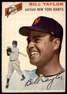 1954 TOPPS BILL TAYLOR 74 EX RC BASEBALL NEW YORK GIANTS