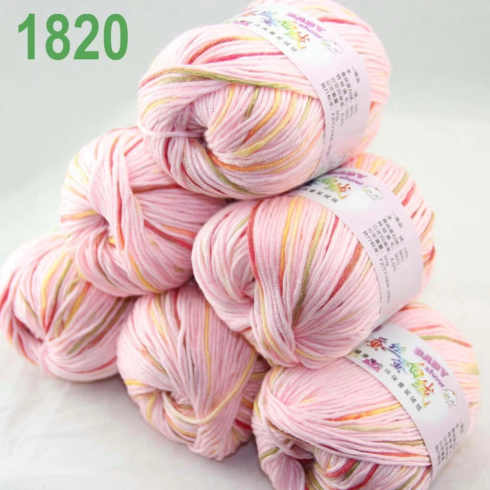 Sale 6Skeinsx50gr DK Baby Cashmere Silk Wool Hand Knitting Scarf Crochet Yarn 20 - Image 1 of 4