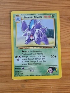 Pokémon TCG Giovanni's Nidorino Gym Challenge 45/132 Unlimited Uncommon LP WOTC. - Picture 1 of 2