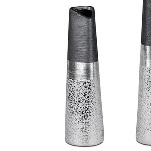 Jarrón decorativo LUXOR cónico redondo H. 30 cm plata gris de cerámica Formano - Imagen 1 de 2