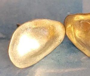 Modernist Signed JNY Oval Pierced Earrings- Jones of New York Designer SP- - Picture 1 of 7