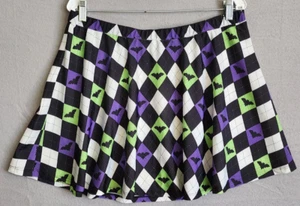 Sourpuss XXL Argyle Bats Goth Alternative Swimwear Swim Skirt NWT - Picture 1 of 5