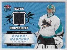 2006-07 Fleer Ultra Uniformity Jersey #U-EN Evgeni Nabokov San Jose Sharks