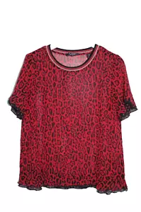 MAISON SCOTCH&SODA sz S BLOUSE TOP T-SHIRT TEE CREW NECK ANIMAL PRINT CLUB NEW - Picture 1 of 7