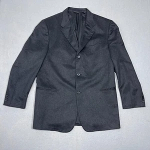 Donna Karan 100% Kaschmir Luxus Sport Mantel Herren 40R Grau Blazer Made in Italy - Bild 1 von 13