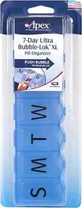 Apex 7 Day Ultra Bubble Lok Pill Organizer Storage Blue - Picture 1 of 2