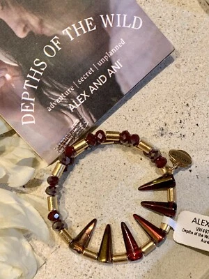 NUEVO CON ETIQUETAS Y Caja Alex and Ani Profundidades de la Salvaje Pulsera Cuentas Carmesí Foto 1 de 4