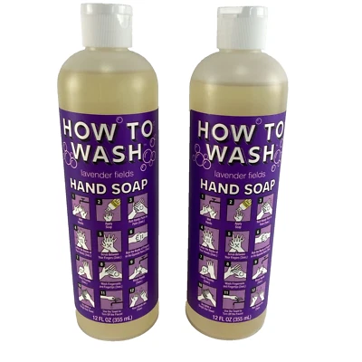 Lot Of 2 How To Wash Lavender Fields Hand Soap Naturally Derived 12oz Bottles - Image 1 of 4