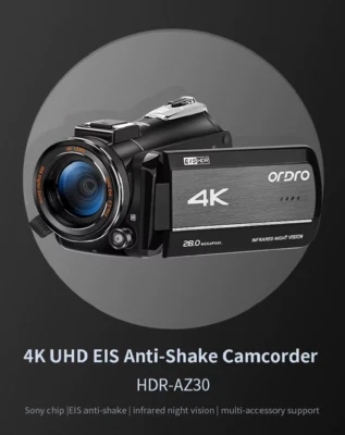 Ordro AZ30 4k 60fps Video Camcorder Infrared Night Vision Free Shipping - Image 1 of 4