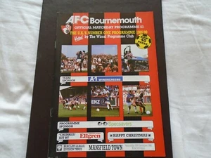 AFC Bournemouth v Mansfield Town Barclays League Division 3 Programme 26/12/90 - Picture 1 of 1