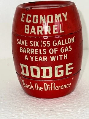 Banco de barril de hojalata DODGE vintage, BONITO ESTADO Foto 1 de 4