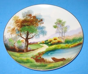 Ucagco dekorativer Teller malerische Natur See Bäume Berge besetzt Japan 7 3/8" - Bild 1 von 3