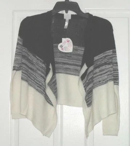 *CHERRYSTIX SWEATER WRAP GIRL'S SIZE S 7/8 BLACK WHITE SPARKLY NWT - Picture 1 of 1