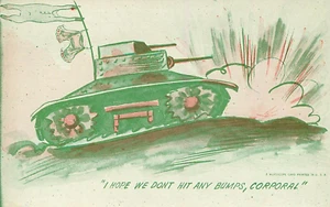 Panzerfahrten Schlachtfeld Postkarte Mutoskop WWII Comic Militaria unbenutzt  - Bild 1 von 2