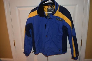 Spyder Jacket Boys Size 16 Blue and Gold with Hood - Picture 1 of 6