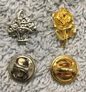 3D Set Rose Flower Blossom Basket Bouquet Gift Lapel Pin Brooch Jewelry G4XF - Picture 1 of 6