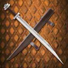 USA Runic Long Seax Sword Custom Hand Forged Hunting Bowie Viking