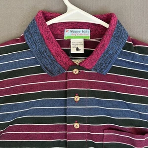 Winner Mate Shirt Men's S Maroon Striped Polo Vintage 80's Golf Preppy nwt 0976 - Picture 1 of 10