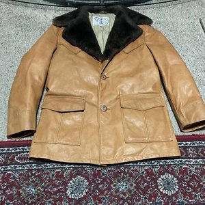 Vintage Schott NYC Herren 40 Gänsedaunen Rautensteppung Gefüttert Leder Ranch Mantel Selten - Bild 1 von 10