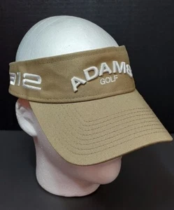 ADAMS Golf ~A12 Fast 12~ Tan & White Embroidered Golf Visor - Hat - Adjustable - Picture 1 of 6