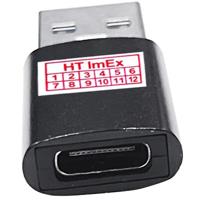 3.0 schwarz - USB-A auf USB-C 3.1 OTG Adapter: Konverter Stecker von Typ A auf C - Bild 1 von 4