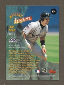 1998 Topps Mystery Finest Larry Walker #M14 Rockies HOF UNPEELED ERROR - Picture 1 of 2