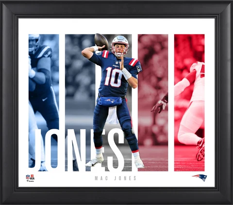 Mac Jones New England Patriots 15" x 17" Player Panel Collage Cover