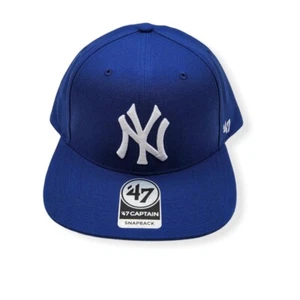 '47 New York Yankees Captain No Shot Royal Blue Adjustable Snapback Hat Cap - Picture 1 of 6