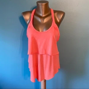 BNWT Aritzia Wilfred women's fluorescent salmon coloured layered tank top small - Picture 1 of 8