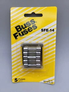 Paquete de 5 fusibles automotrices Cooper Bussman BP/SFE-14 SFE-14 bus fusibles - Imagen 1 de 2